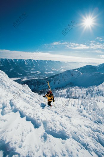 高山滑雪摄影高清图片