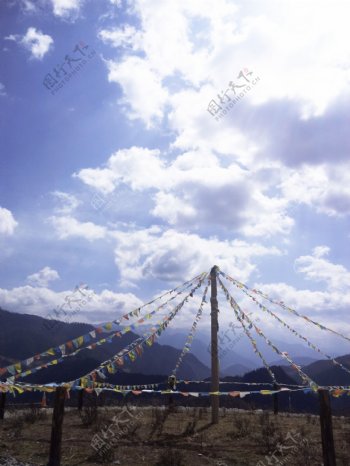 藏族祭祀旗图片
