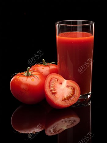 新鲜的西红柿和番茄汁图片