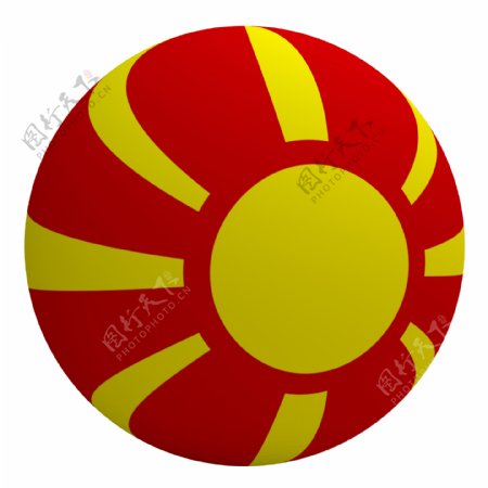 马其顿国旗在球白色隔离