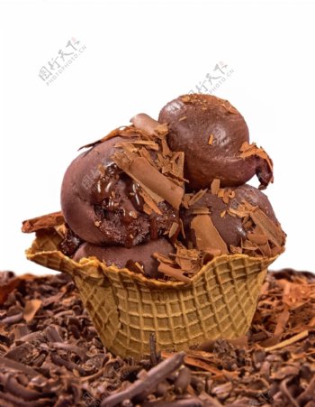 美味的巧克力冰激凌图片