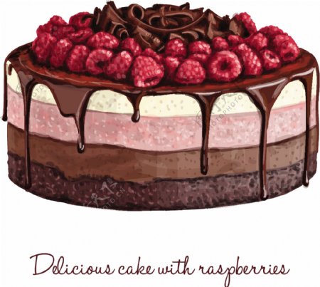 美味的草莓蛋糕矢量素材