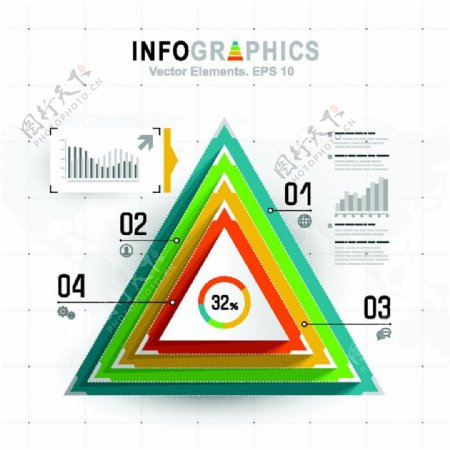 彩色三角形图表图片