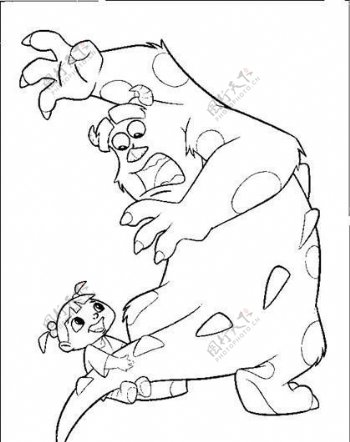 迪斯尼绘画人物卡通人物怪兽矢量素材ai格式04