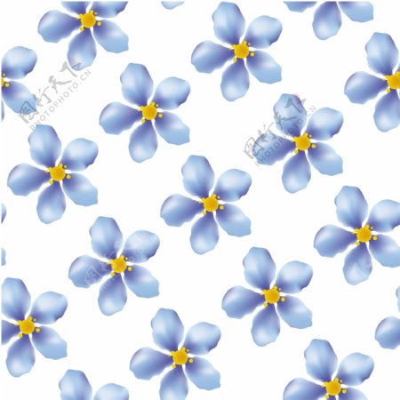蓝色的花朵矢量图素材