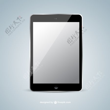 黑色iPad平板电脑设计矢量图