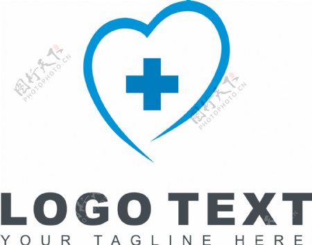蓝色医疗标志logo矢量素材