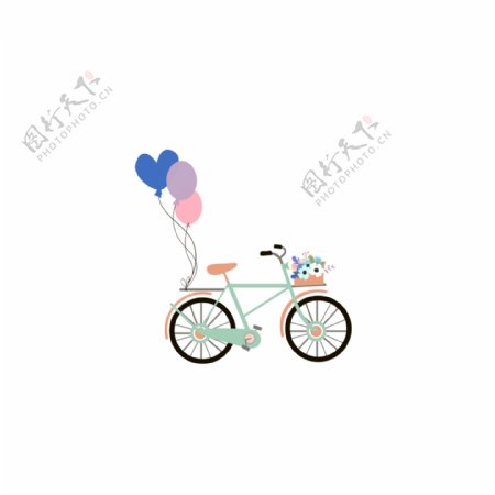 卡通文艺自行车气球