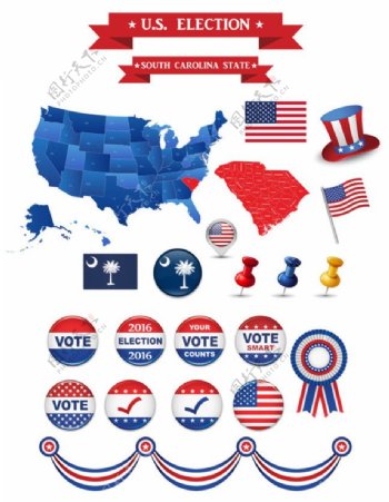 美国选举图标图片