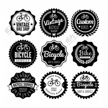 自行车标签矢量素材