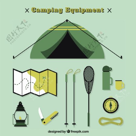野营帐篷和探险物品