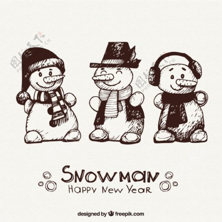 手工绘制的雪人角色