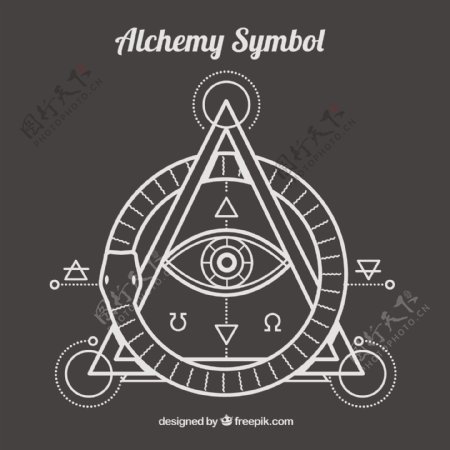 在线性风格alhemy符号