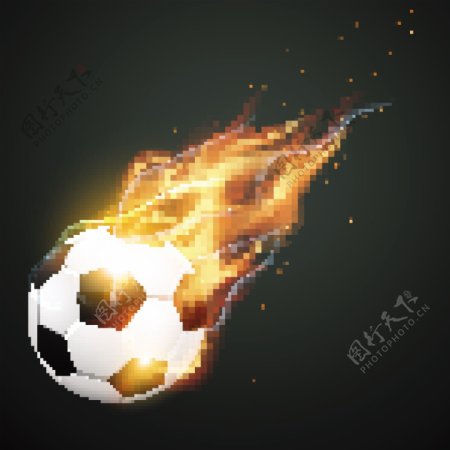 燃烧的足球海报