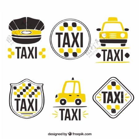 出租车服务的可爱标志
