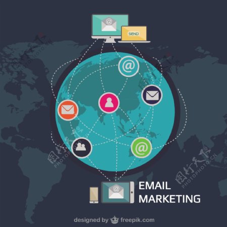 电子邮件营销图表用户图标