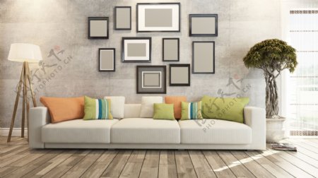 壁画客厅沙发效果图图片