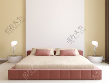 现代风卧室皮艺床效果图片