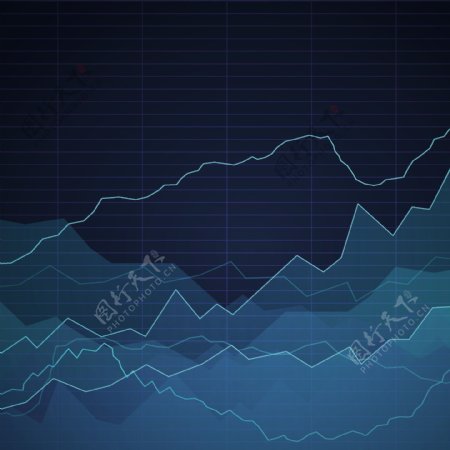 股票趋势箭头上升曲线矢量素材ppt图表