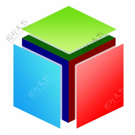立方体LOGO三色立方图片