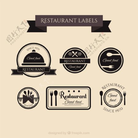 复古餐厅标签收藏