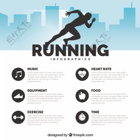 跑步运动信息图背景