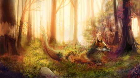 卡通森林狐狸图片