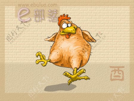 鸡动物插画十二生肖