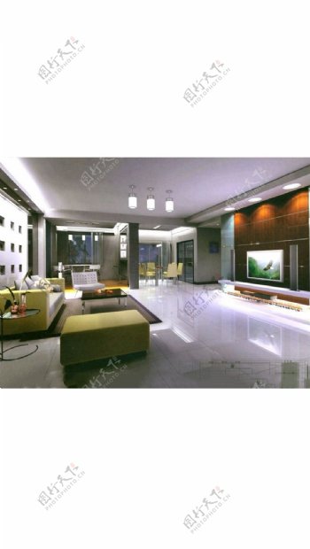 现代客厅3dsmax室内设计模型
