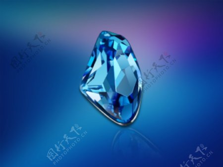 蓝色背景水晶钻石PSD分层素材