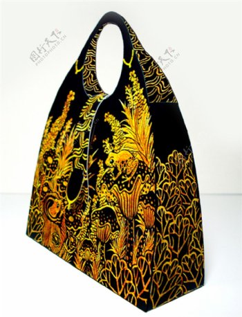 金色花纹手提包设计图