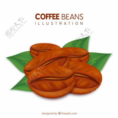 创意咖啡豆设计矢量图