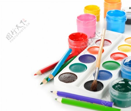 画笔与颜料图片