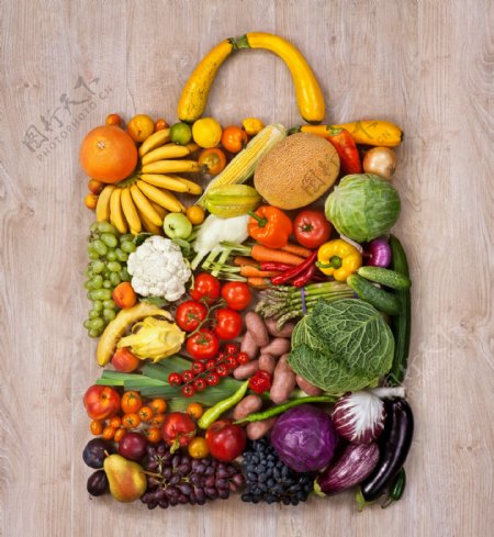 蔬菜水果拼合背包