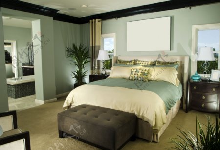 绿色时尚卧室效果图图片