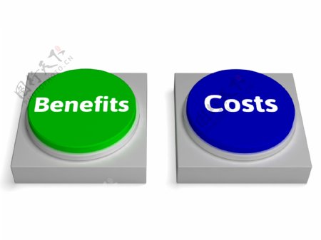 成本效益的按钮显示的成本效益分析