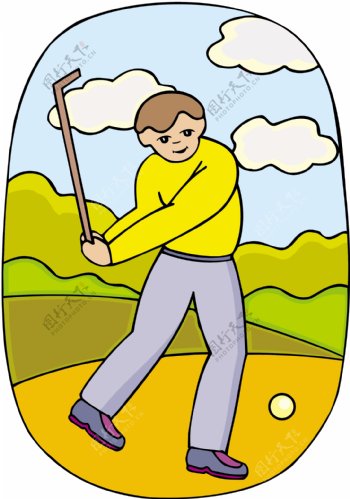 高尔夫球运动体育休闲矢量素材EPS格式0118