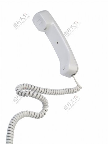 白色电话孤立在白色的