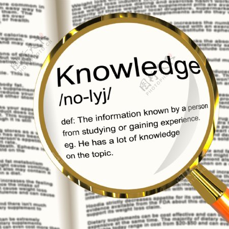 知识的定义放大显示信息情报和教育