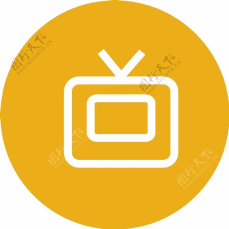 橙色电视图标