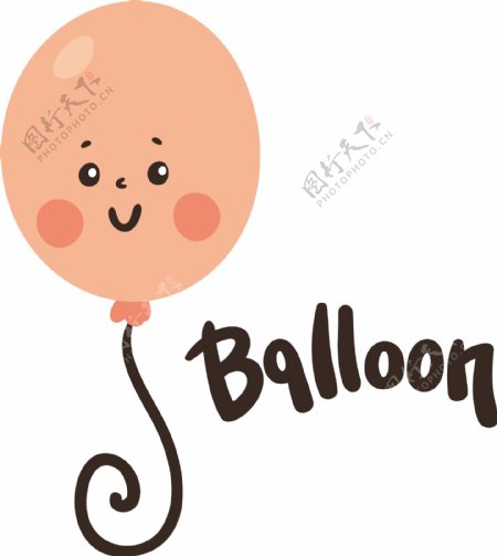 气球卡通动物水果童话小孩子矢量
