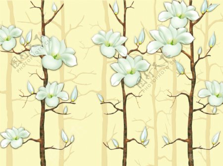 树枝花卉装饰背景