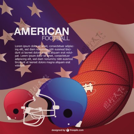 美国足球背景与美国国旗