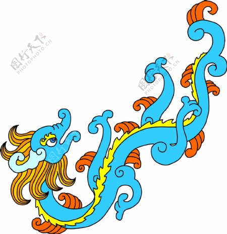 龙纹吉祥图案中国传统图案0015