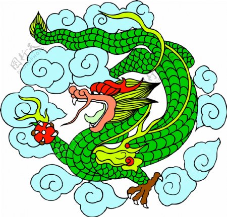 龙纹吉祥图案中国传统图案0041