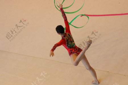 艺术体操韵律操舞蹈跳跃平衡健美图片
