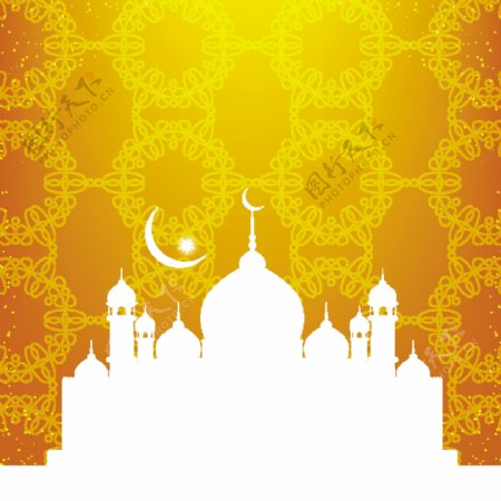 橙色伊斯兰背景设计