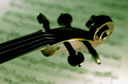小提琴和乐谱图片