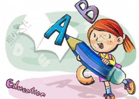 漫画儿童卡通儿童学习矢量EPS格式036