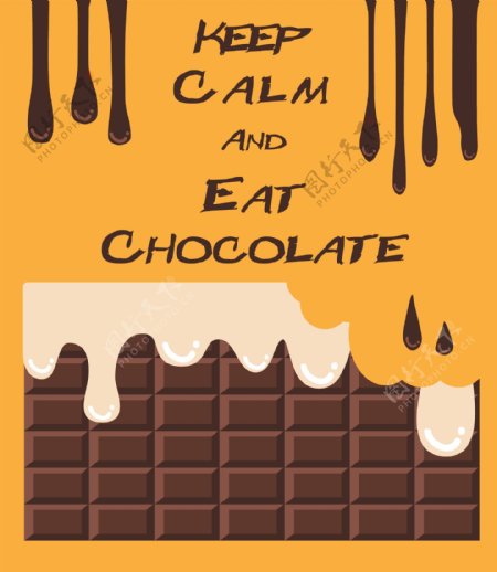创意巧克力甜点海报
